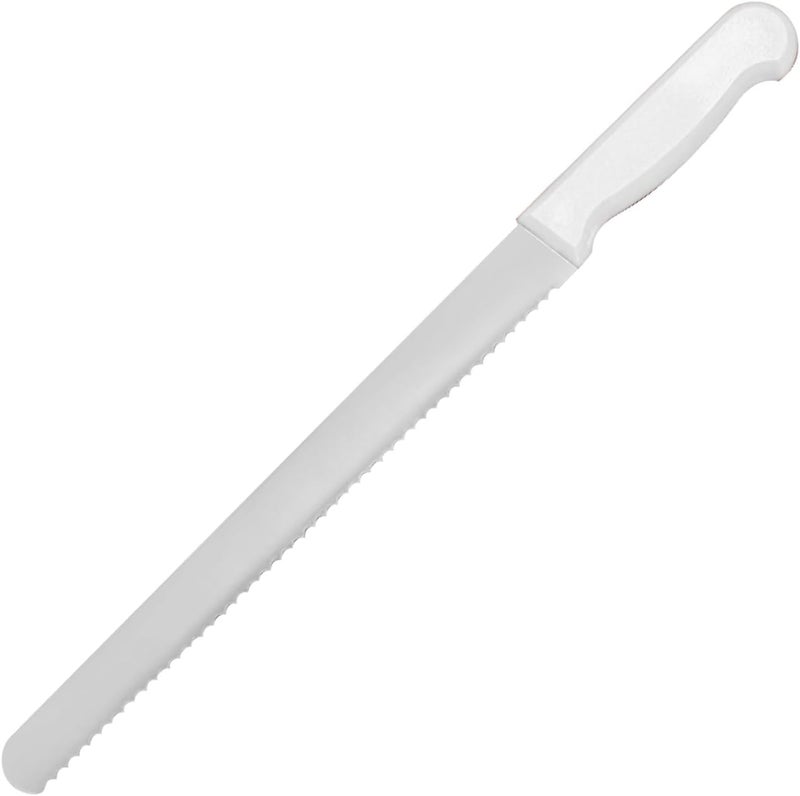Kitchen Master 12 Inch Stainless Steel Serrated Bread Knife (White) | Commercial Bakery Slicer - Image 1